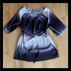 Liz Lange Maternity Beautiful Sz M Silky Ombré  Top With  Optional Belt